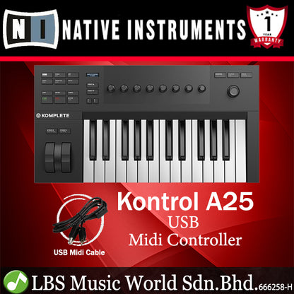 Native Instruments Komplete Kontrol A25 Smart USB Midi Controller Keyboard (A 25)