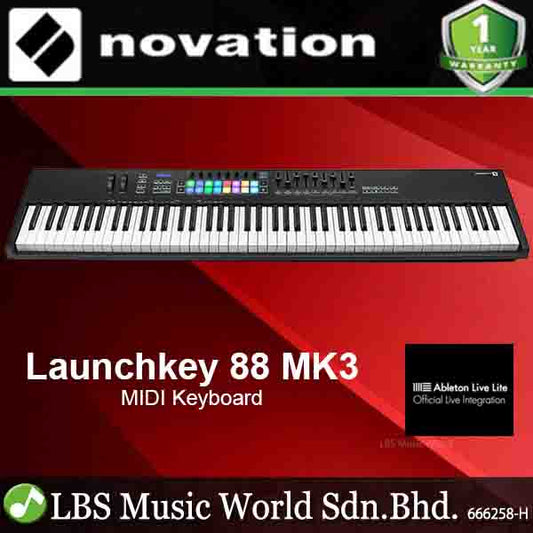 Novation Launchkey 88 MK3 Adjustable Velocity Curves MIDI Keyboard Controller for Expressive Music Creation