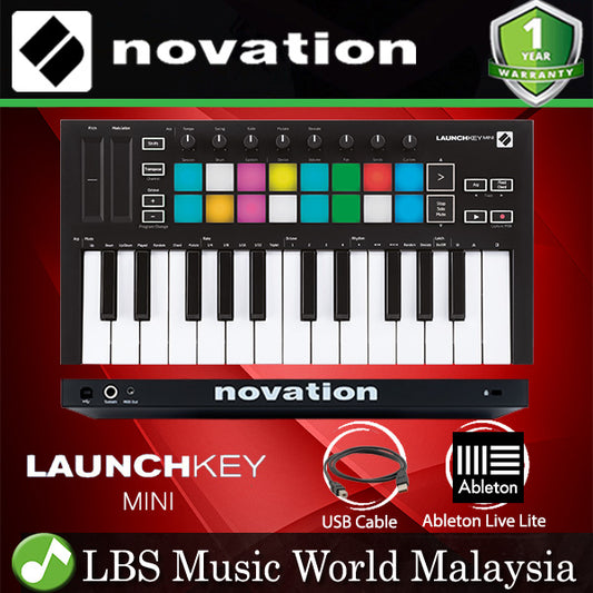 Novation Launchkey Mini Mk3 25 key Keyboard USB MIDI Controller with 16 Pad and Ableton Lite (Launch Key Mini MKIII)