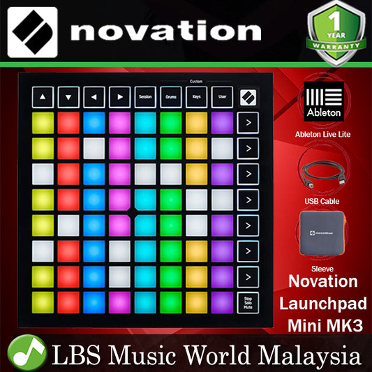 Novation Launchpad Mini Mk3 Grid Controller for Ableton Live and Sleeve (Launch Pad Mini MKIII)