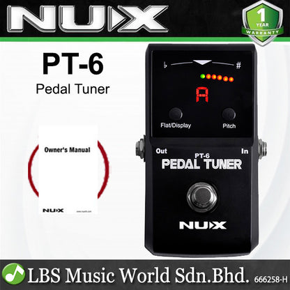 NUX PT-6 Pedal Tuner Chromatic Tuning Guitar Effect (PT6 PT 6)