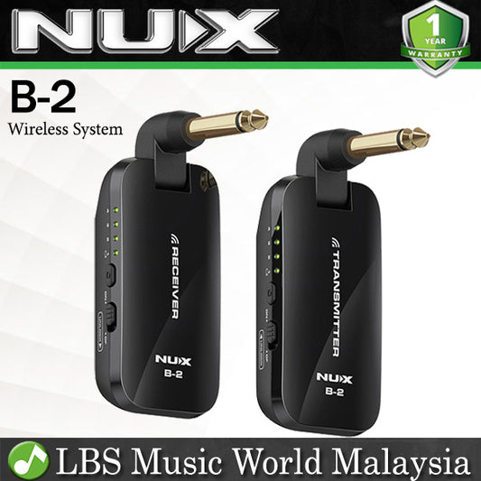 Nux B-2 2.4 GHz Guitar Wireless System Transmitter Receiver Black (B2 B 2)