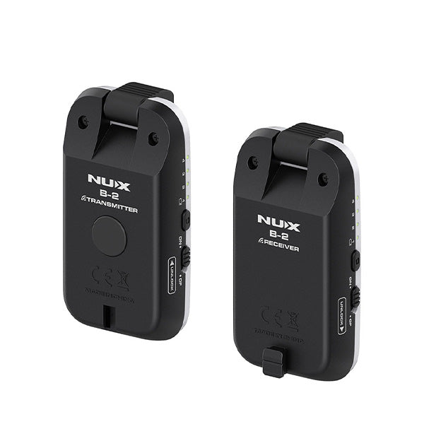 Nux B-2 2.4 GHz Guitar Wireless System Transmitter Receiver Black (B2 B 2)