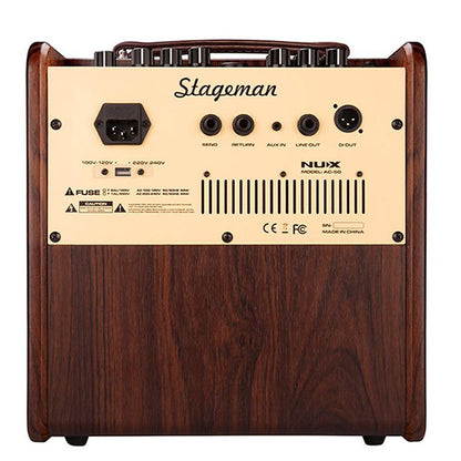 [Discontinued] Nux AC-50 50 Watt Stageman Acoustic Guitar Amp Amplifier with Ambient EFX Speaker (AC50)