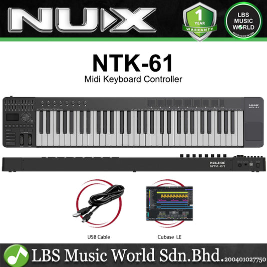 Nux NTK-61 61 Keys All In One Midi Keyboard Controller with Velocity-sensitive Pads (NTK61)