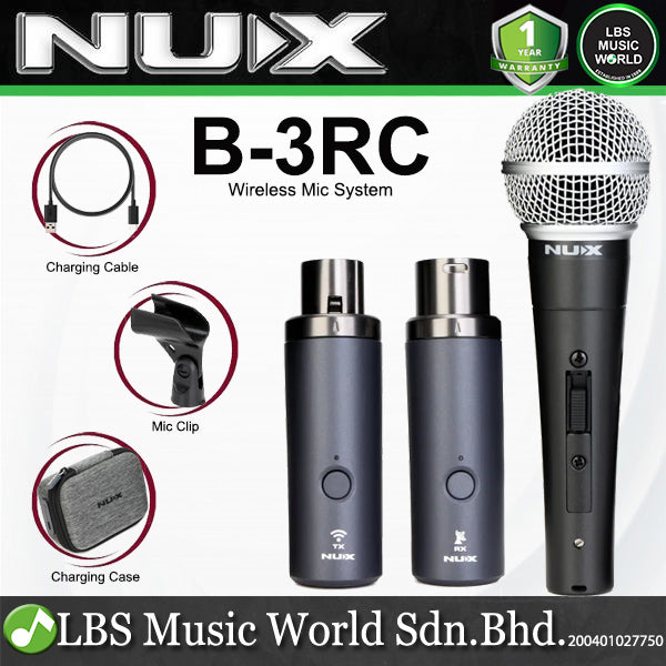 Nux B-3RC Wireless Microphone System with Dynamic Mic and Auto Pairing (B3RC)