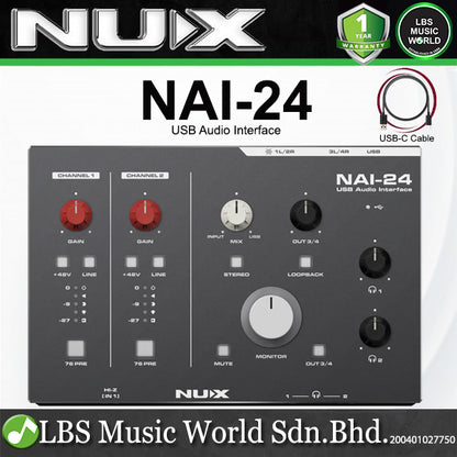 Nux NAI-24 2 Channel 4 Output Portable USB Audio Interface (NAI24)