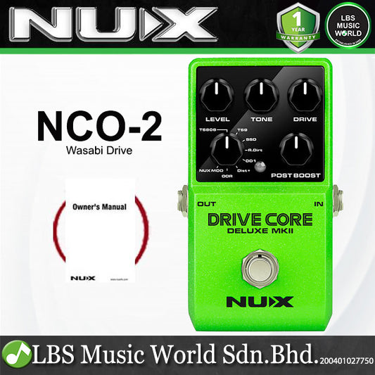 Nux NCO-2 Wasabi Drive Core Deluxe MKII Overdrive Guitar Effect Pedal (NCO2)