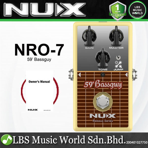 Nux NRO-7 59 Reissue Series Bassguy Overdrive Guitar Effect Pedal (NRO7)