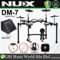 NUX DM-7 5-Piece Digital Electronic Drum Set with Mesh Head and NPA-100 Personal Monitor Amplifier (DM7)
