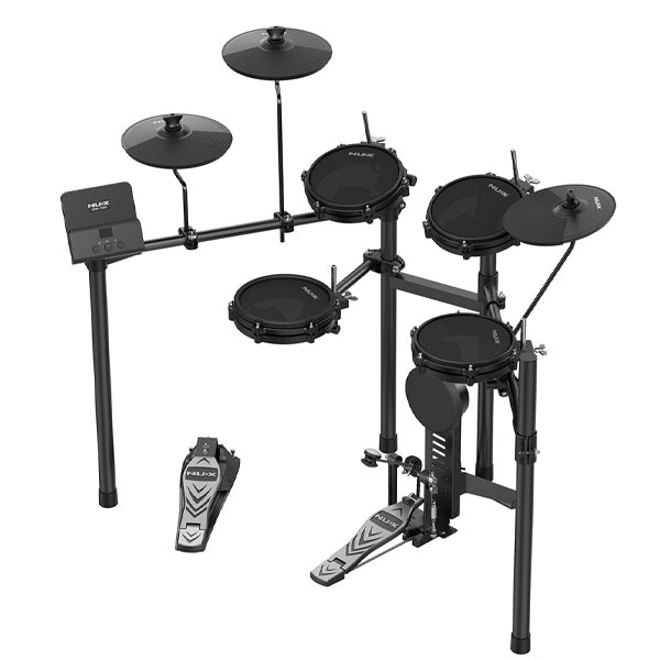 NUX DM-110 5 Piece Digital Electronic Drum Set with DA-30BT Monitor Speaker and Kick Pedal (DM110 DA30)