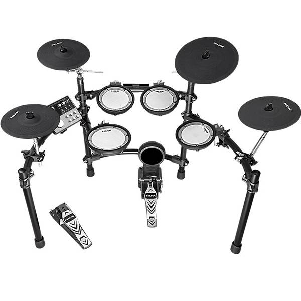 NUX DM-7 5-Piece Digital Electronic Drum Set with Mesh Head and NPA-100 Personal Monitor Amplifier (DM7)