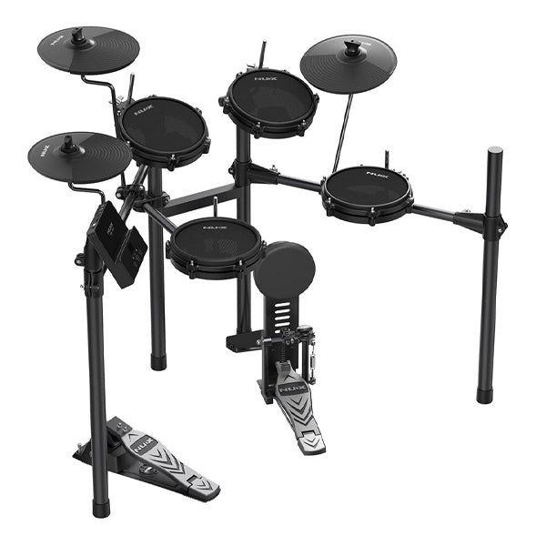 NUX DM-110 5 Piece Digital Electronic Drum Set With Kick Pedal Package (DM110 DM1)