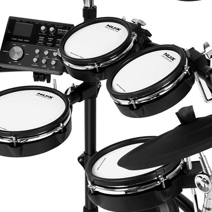 NUX DM-7X 5 Piece Full Mesh Digital Electronic Drum Set Head by Remo with NPA-100 Monitor Amplifier (DM7X NPA100)