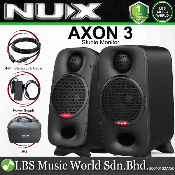 NUX AXON 3 90 Watt 2 Way Lightweight Bluetooth Powered Studio Monitor with Carrying Bag