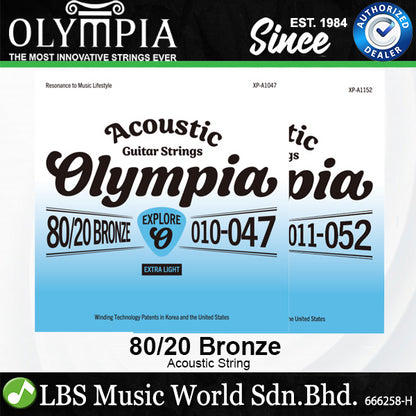 Olympia Explore Series 80/20 Bronze Acoustic Guitar Strings - (010-047 011-052)