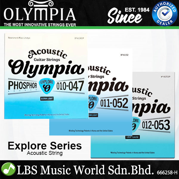 Olympia Explore Series Phosphor Bronze Acoustic Guitar Strings - (XP-A1047P XP-A1152P XP-A1253P)