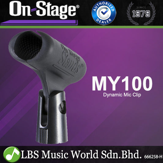 On-Stage MY100 Unbreakable Heavy Duty Rubber Mic Clip Holder for Dynamic Microphone