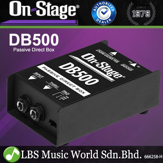 On-Stage DB500 Passive DI Direct Box for Acoustic, Bass Guitar, Keyboard and DJ Equipment