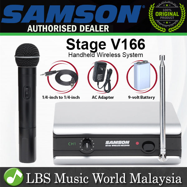 [Discontinued] Samson Stage V166 Handheld Wireless System With HT6 Dynamic Microphone and SR166 VHF Mic Receiver (V 166)