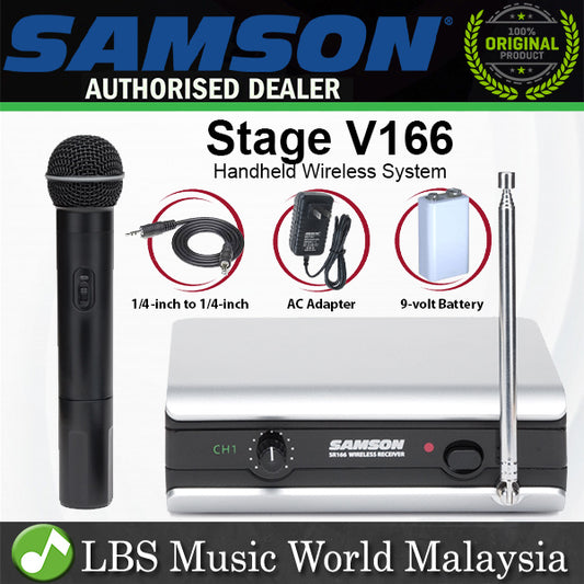 [Discontinued] Samson Stage V166 Handheld Wireless System With HT6 Dynamic Microphone and SR166 VHF Mic Receiver (V 166)
