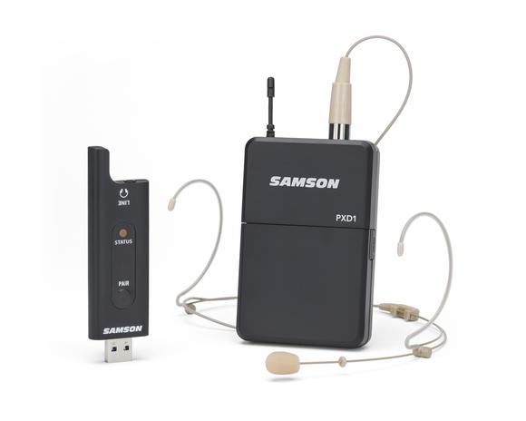 Samson Stage XPD2 Headset Digital Wireless System with USB Receiver Bodypack Transmitter and DE5 Headset Microphone (XPD 2)