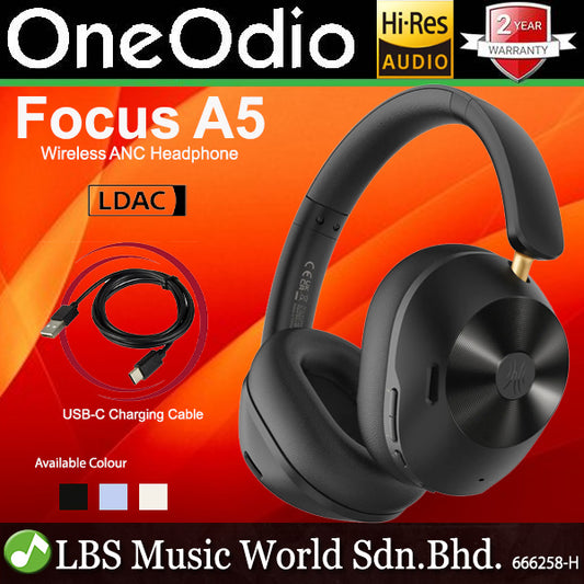 OneOdio Focus A5 Wireless Hybrid Active Noise Cancelling Hi Res Bluetooth Headphone
