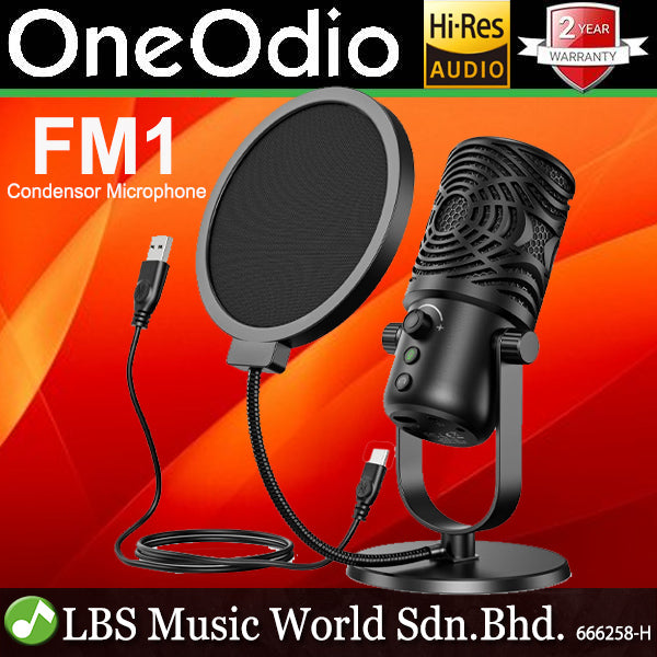 OneOdio FM1 Unidirectional Mic with Monitor Plug and Play Condenser Cardioid Microphone (FM 1)