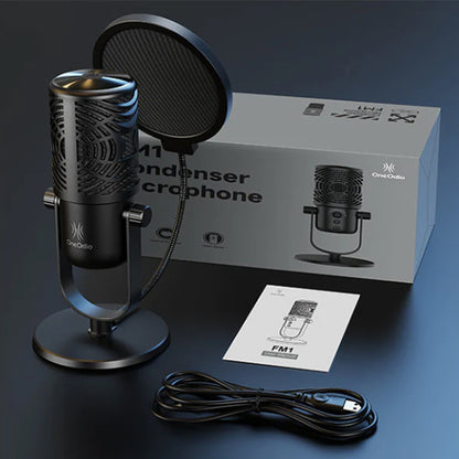 OneOdio FM1 Unidirectional Mic with Monitor Plug and Play Condenser Cardioid Microphone (FM 1)