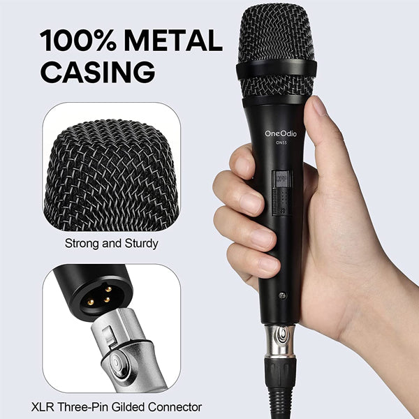 OneOdio ON55 Vocal Dynamic Wired Microphone with Mic Clamp and On/Off Switch (ON 55)