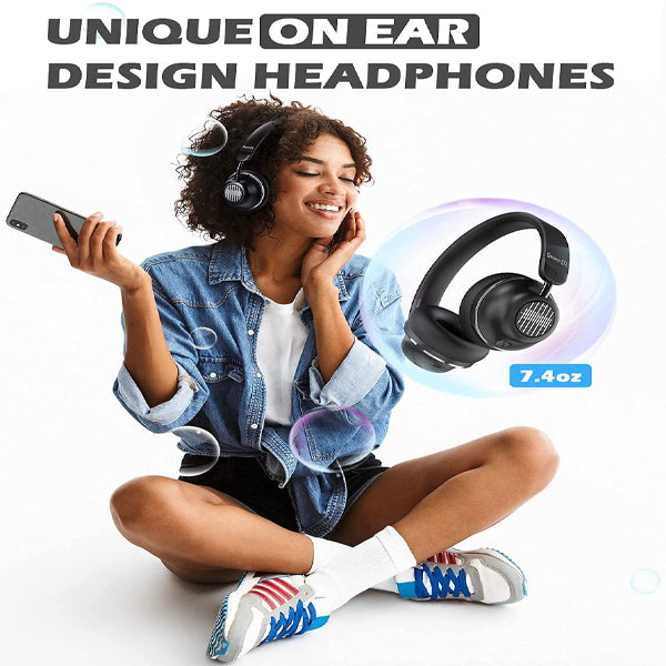 [Clearance] OneOdio SuperEQ S2 Bluetooth Hybrid Active Noise Cancelling On Ear ANC Headphones - Black