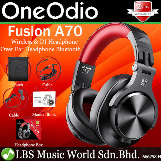 OneOdio Fusion A70 Bluetooth Wireless Over Ear Headphones for Studio DJ Headphone - Red (A 70)
