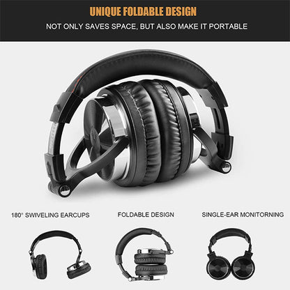 OneOdio Pro-10 DJ Adapter Free Closed Back Over Ear Stereo Monitor Headphone for DJ Mixing Black (Pro10 Pro 10)