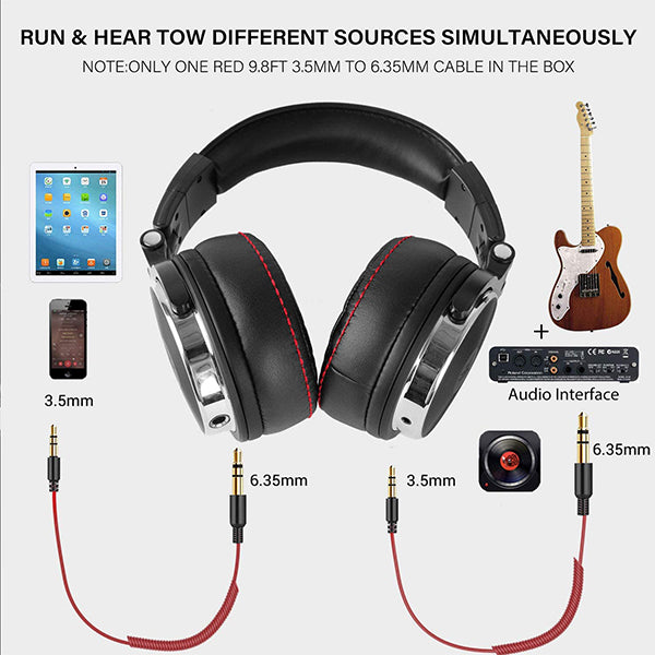 OneOdio Pro-50 Rotatable Over Ear Headphones for Studio Monitoring Monitor Mixing Sound 50mm Driver Headset with Mic (Pro50 Pro 50)