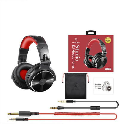 OneOdio Pro-10 DJ Adapter Free Closed Back Over Ear DJ Stereo Monitor Headphone Black Red (Pro10 Pro 10)