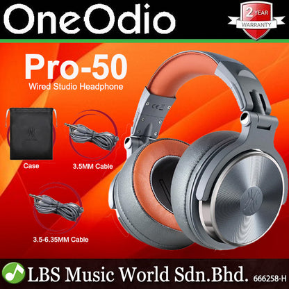 OneOdio Pro-50 Rotatable Over Ear Headphones for Studio Monitoring Monitor Mixing Sound 50mm Driver Headset with Mic (Pro50 Pro 50)