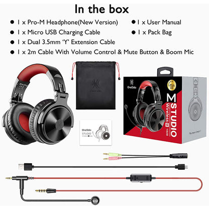OneOdio Pro-M Gaming Headset Wireless Headphone With Extend Mic For Online Chatting & DJ (ProM Pro M)