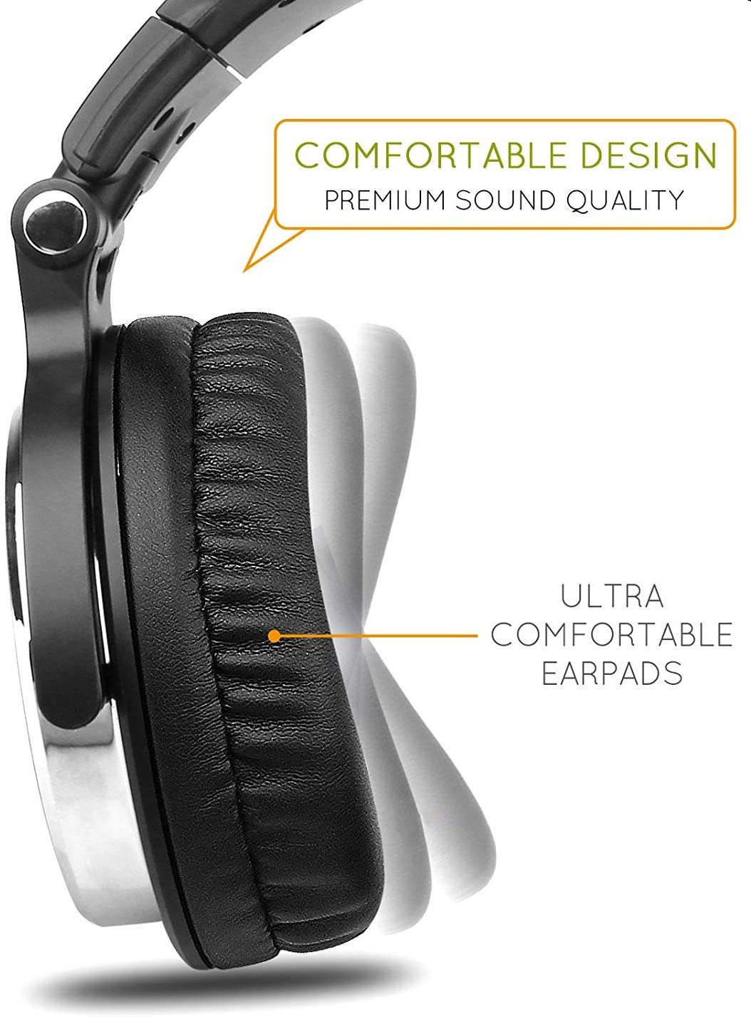 OneOdio Pro-10 DJ Adapter Free Closed Back Over Ear DJ Stereo Monitor Headphone Black Red (Pro10 Pro 10)