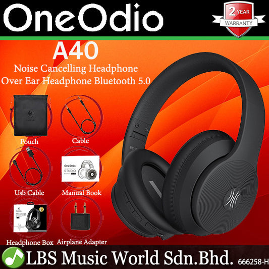 OneOdio A40 Wireless Bluetooth Active Noise Cancelling Headphone Over The Ear Headphone with Mic (A 40)