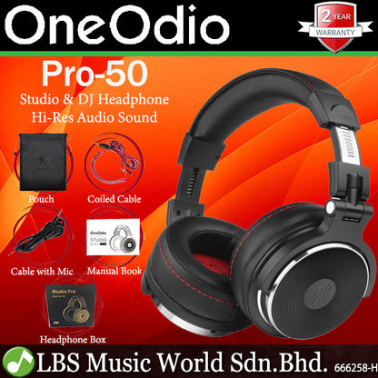 OneOdio Pro-50 Rotatable Over Ear Headphones for Studio Monitoring Monitor Mixing Sound 50mm Driver Headset with Mic (Pro50 Pro 50)