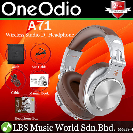 OneOdio A71 Fusion Wired Over Ear Studio Headphone Silver Brown (A 71)