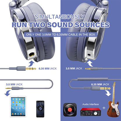OneOdio Pro-10 H DJ Adapter Free Headset Closed Back Over Ear Stereo Monitor Headphone for DJ Mixing (Pro10 Pro 10)