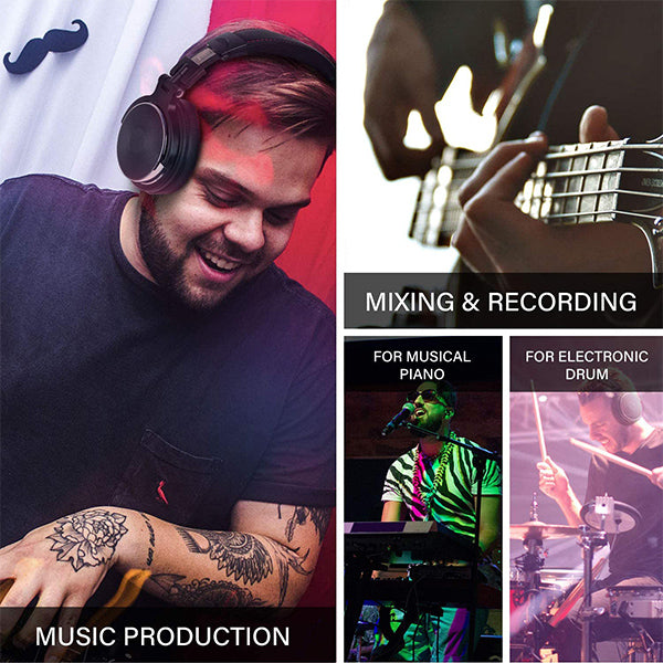 OneOdio Pro-50 Rotatable Over Ear Headphone for Studio Monitor Mixing Sound 50mm Driver Headset with Mic Brown (Pro50 Pro 50)