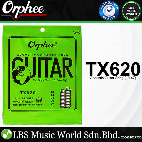Orphee TX Folk Acoustic Guitar String Phosphor Bronzer - Thin, Moderate and Thick  (TX620 TX630 TX640)
