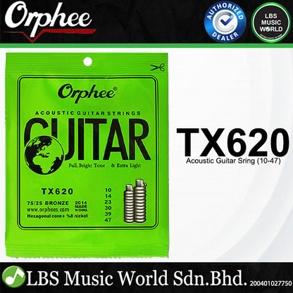 Orphee TX Folk Acoustic Guitar String Phosphor Bronzer - Thin, Moderate and Thick  (TX620 TX630 TX640)