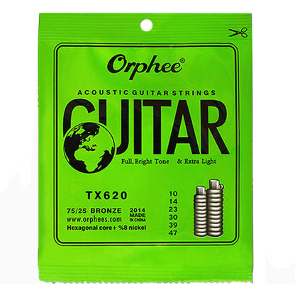 Orphee TX Folk Acoustic Guitar String Phosphor Bronzer - Thin, Moderate and Thick  (TX620 TX630 TX640)