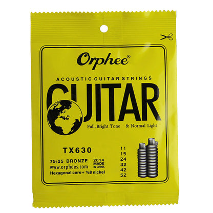 Orphee TX Folk Acoustic Guitar String Phosphor Bronzer - Thin, Moderate and Thick  (TX620 TX630 TX640)