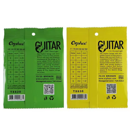 Orphee TX Folk Acoustic Guitar String Phosphor Bronzer - Thin, Moderate and Thick  (TX620 TX630 TX640)