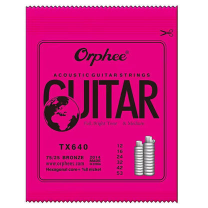 Orphee TX Folk Acoustic Guitar String Phosphor Bronzer - Thin, Moderate and Thick  (TX620 TX630 TX640)