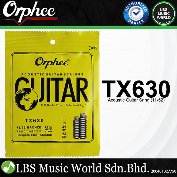 Orphee TX Folk Acoustic Guitar String Phosphor Bronzer - Thin, Moderate and Thick  (TX620 TX630 TX640)